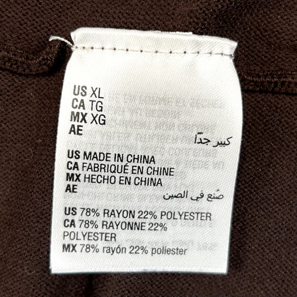 Karen Scott Brown Long Sleeve Open Shirt Womens Size XL - Picture 7 of 10